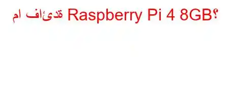 ما فائدة Raspberry Pi 4 8GB؟